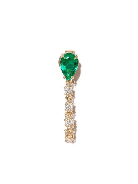 Anita Ko 18kt yellow gold emerald loop earring