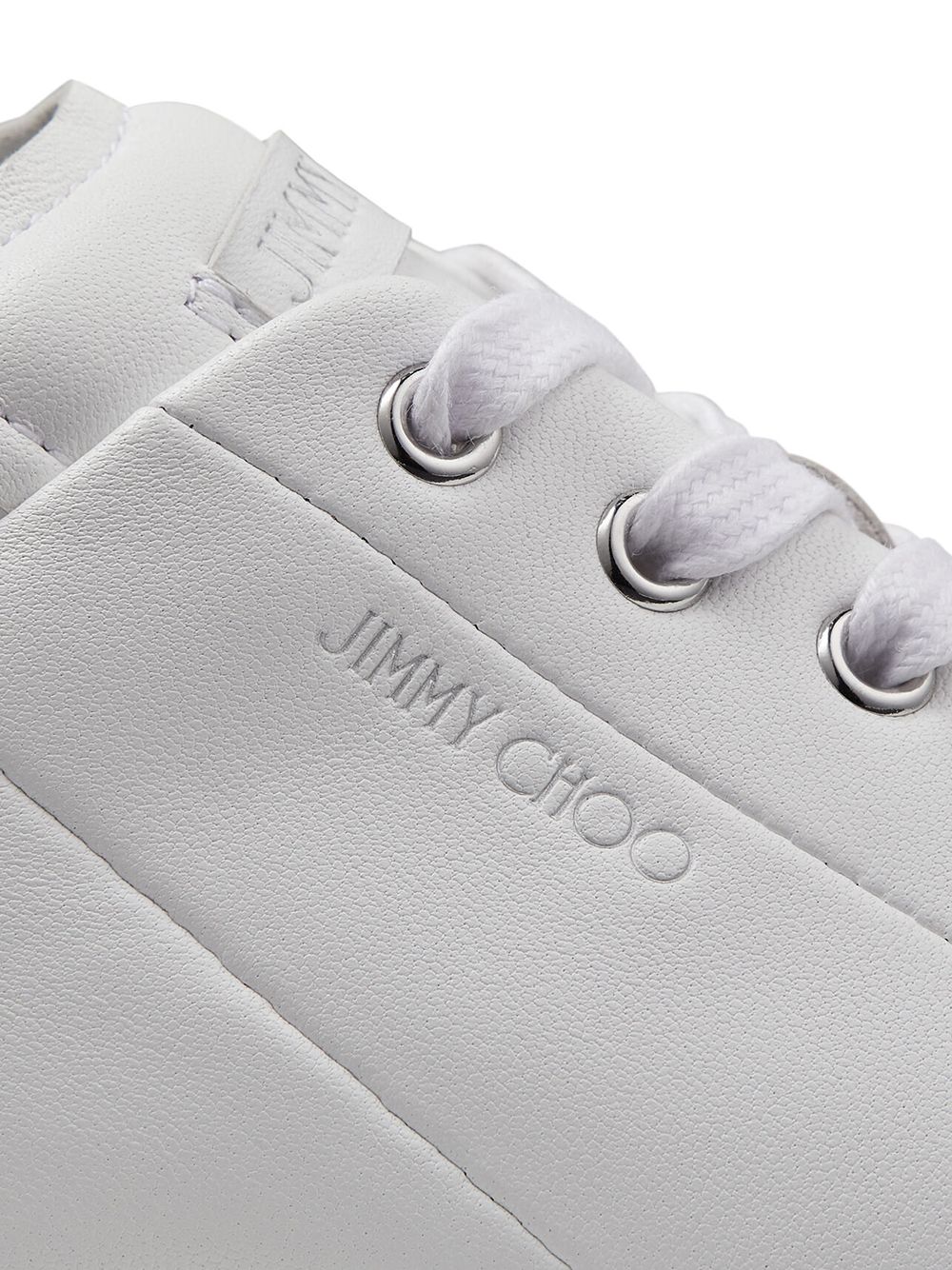 Shop Jimmy Choo Diamond Light Low-top Sneakers In White