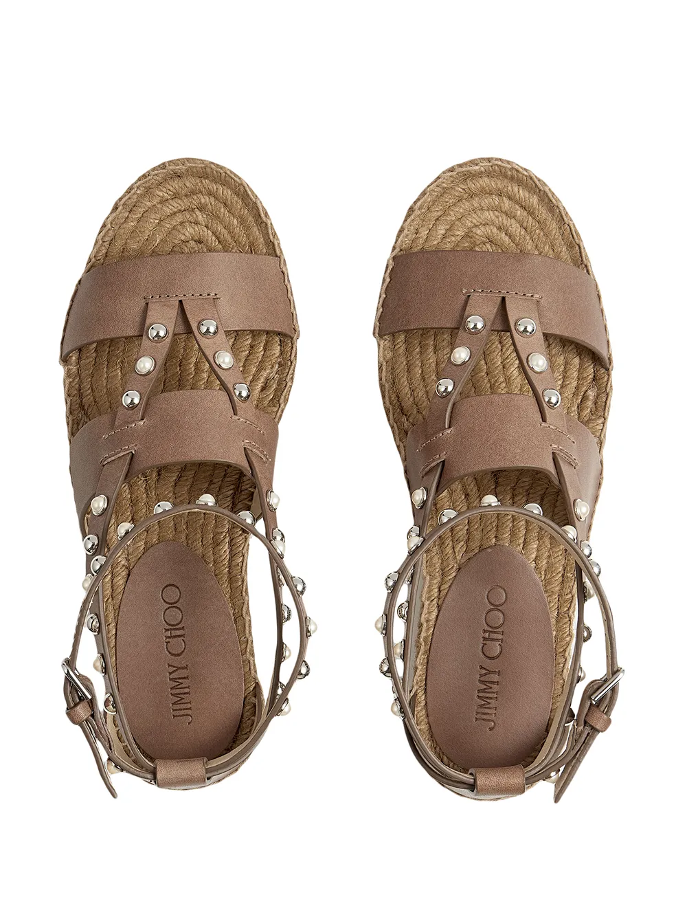 Shop Jimmy Choo Denise Flat Sandals In Brown