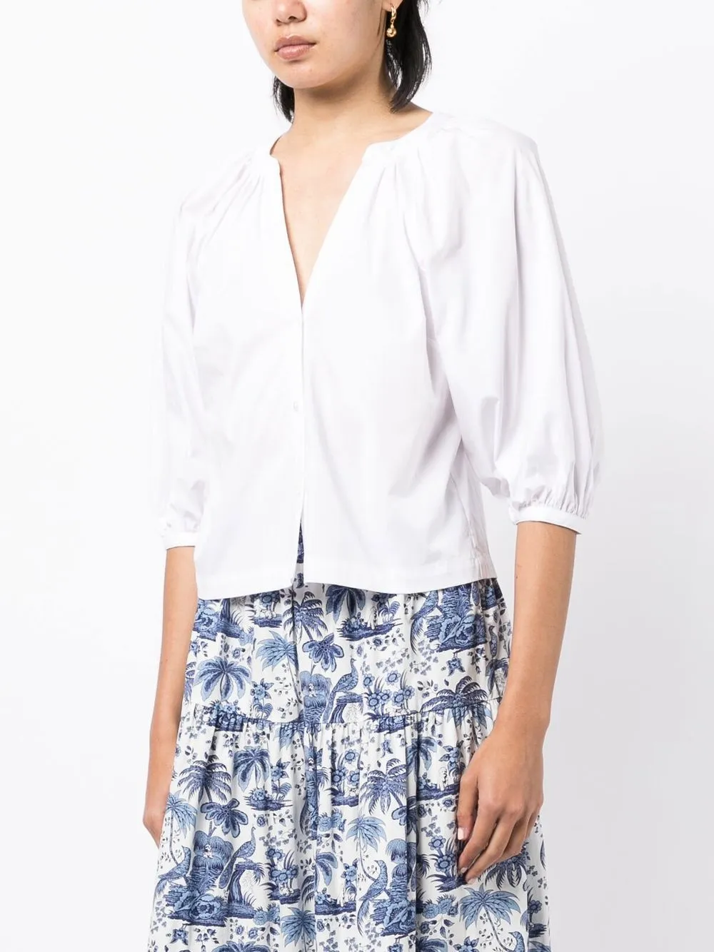 STAUD Button-up blouse Wit