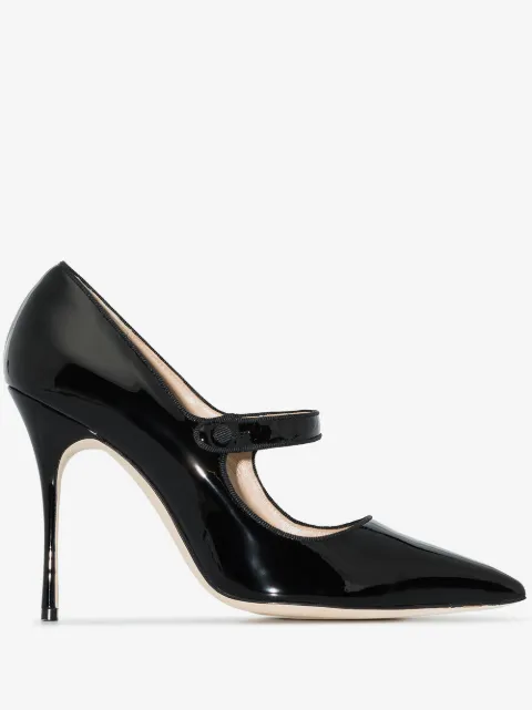 Campari 105mm black pointed-toe pumps