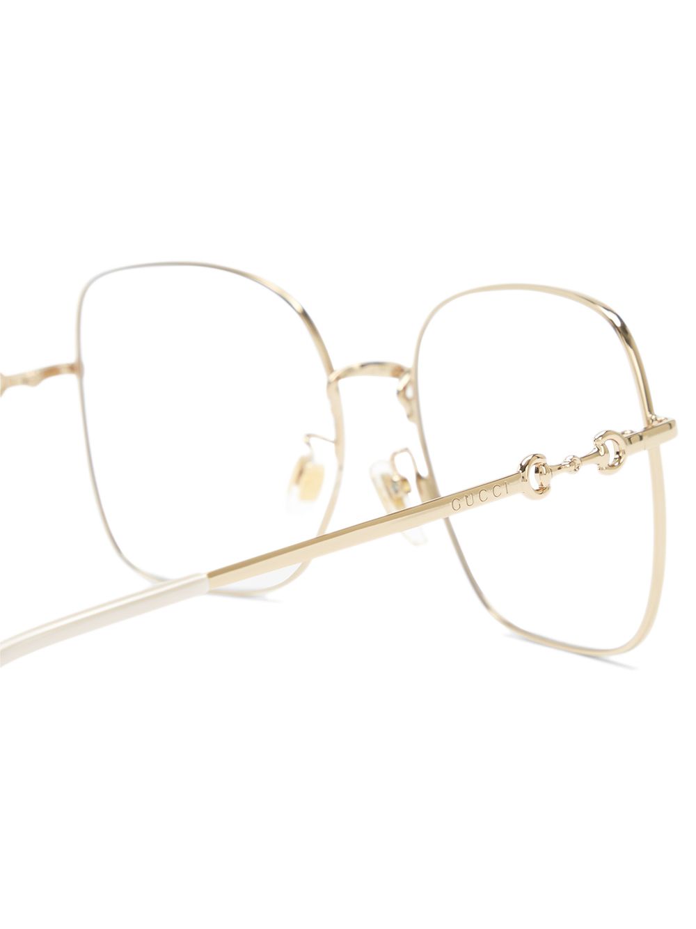 Gucci Eyewear Horsebit bril met vierkant montuur - Goud