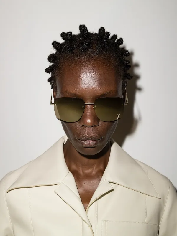Saint Laurent Eyewear Monogram SL312M Frameless Sunglasses Farfetch