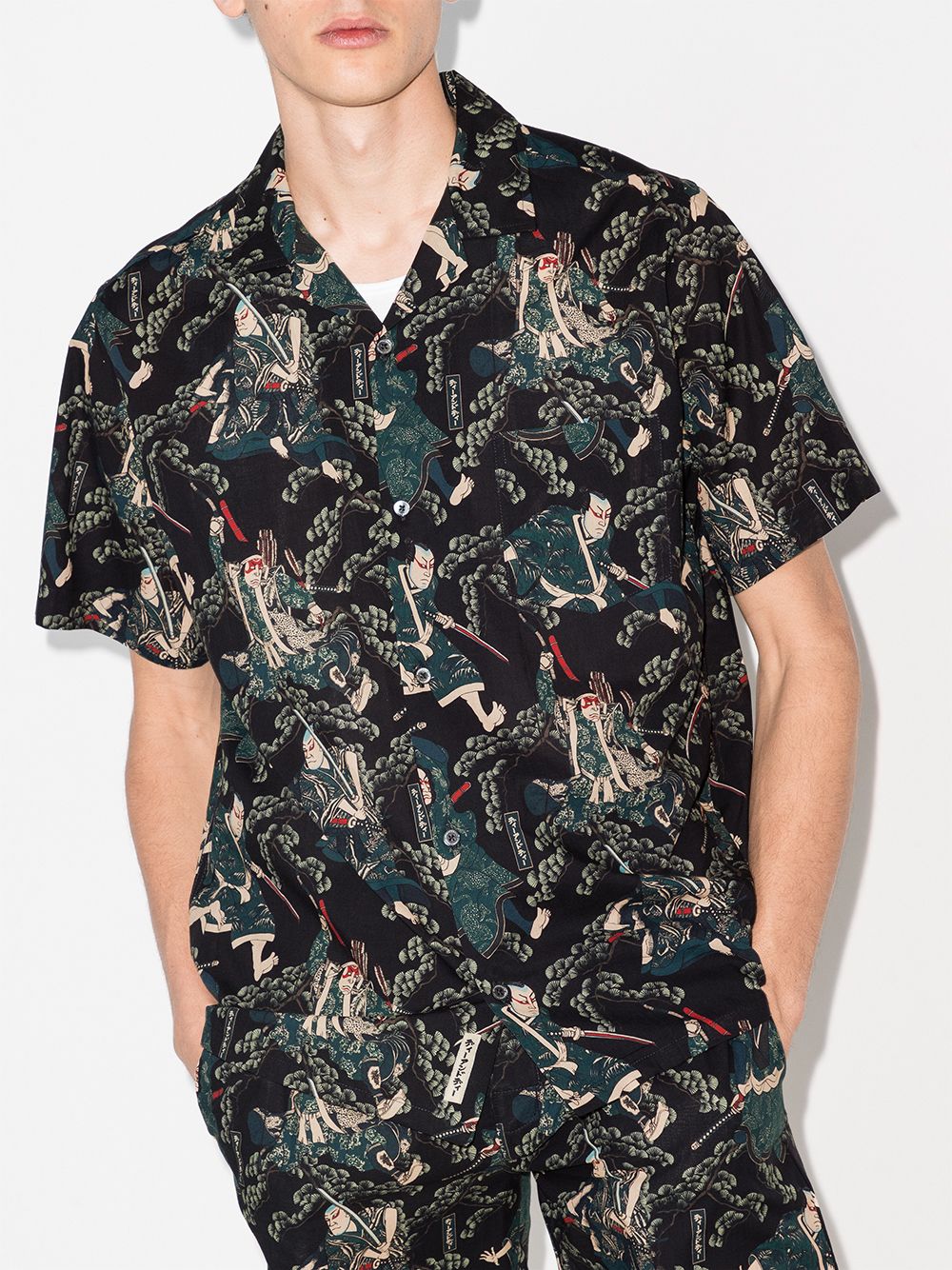 фото Desmond & dempsey samurai print pajama shirt