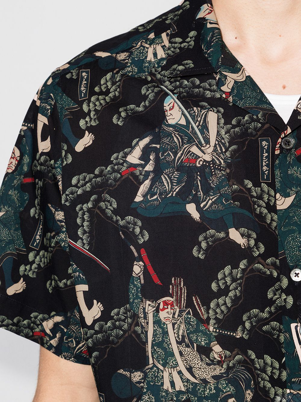 фото Desmond & dempsey samurai print pajama shirt