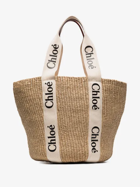 Chloé large Woody basket tote bag