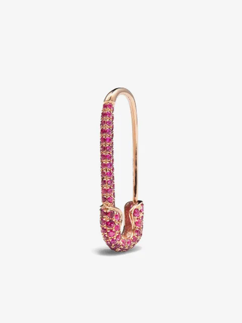 Anita Ko Safety Pin ruby earrings