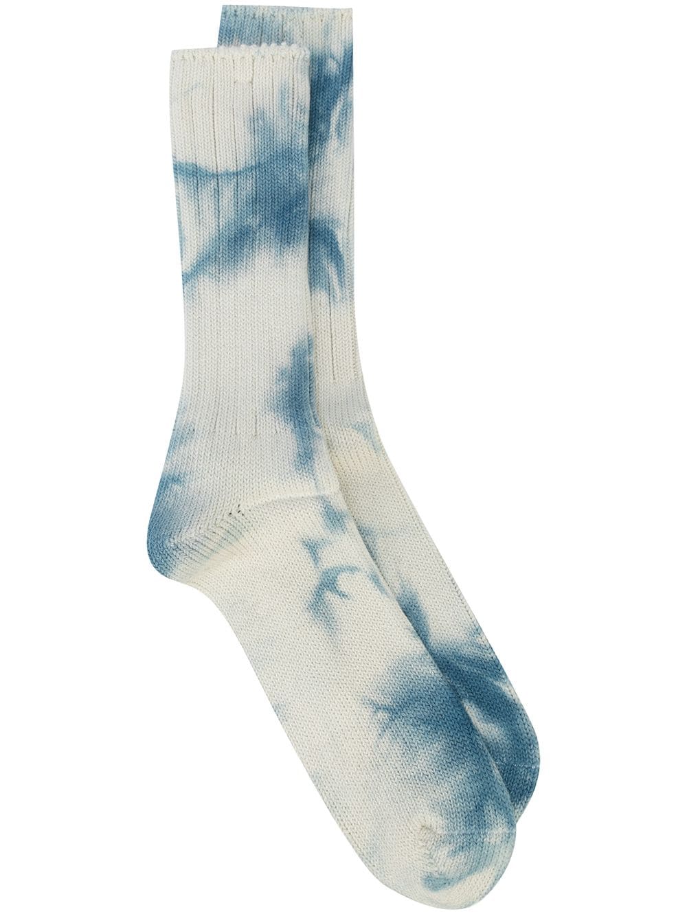 Anonymous Ism Uneven Tie-dye Wool Socks In White