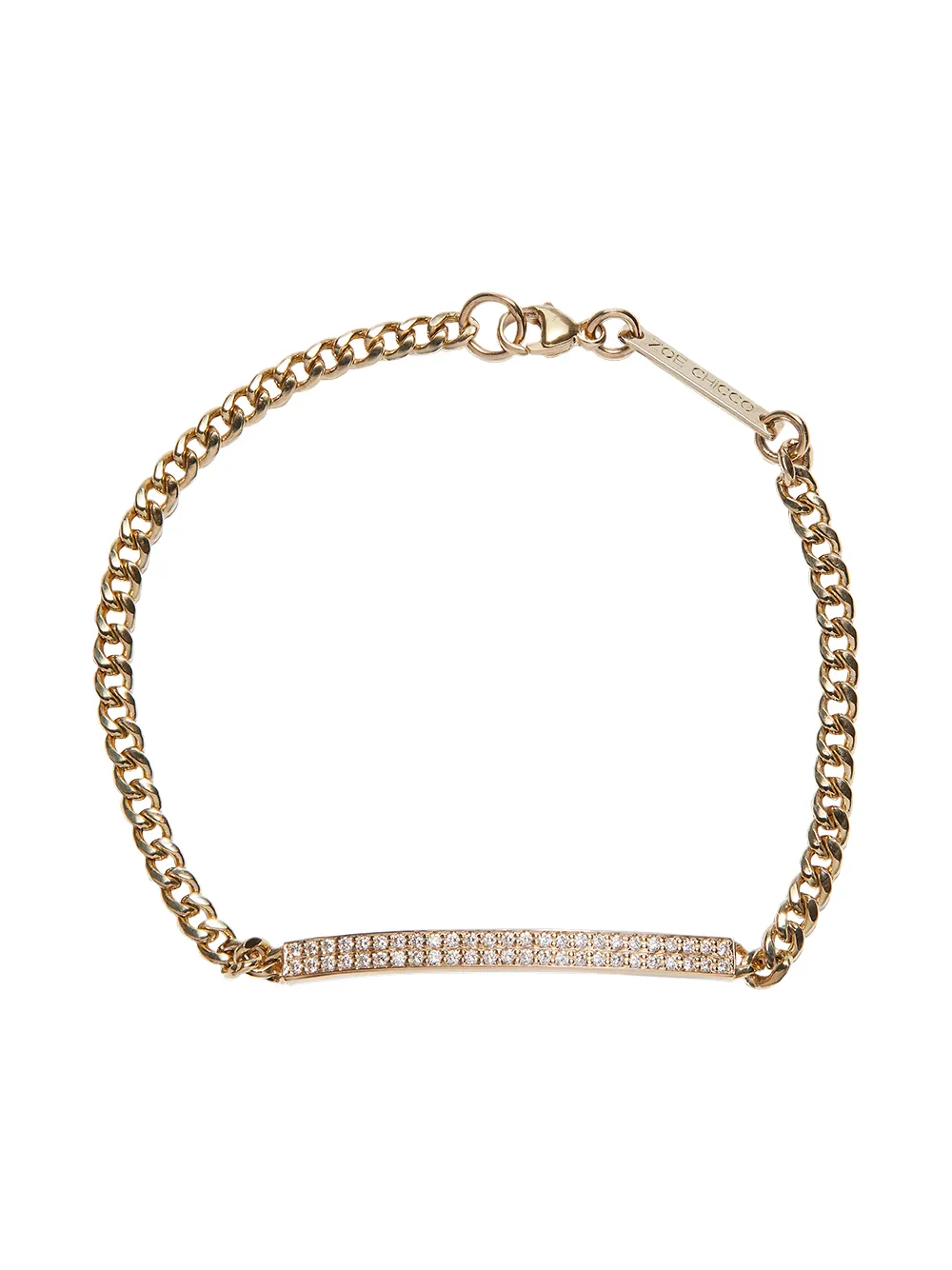 Zoë Chicco браслет Small из желтого золота с бриллиантами