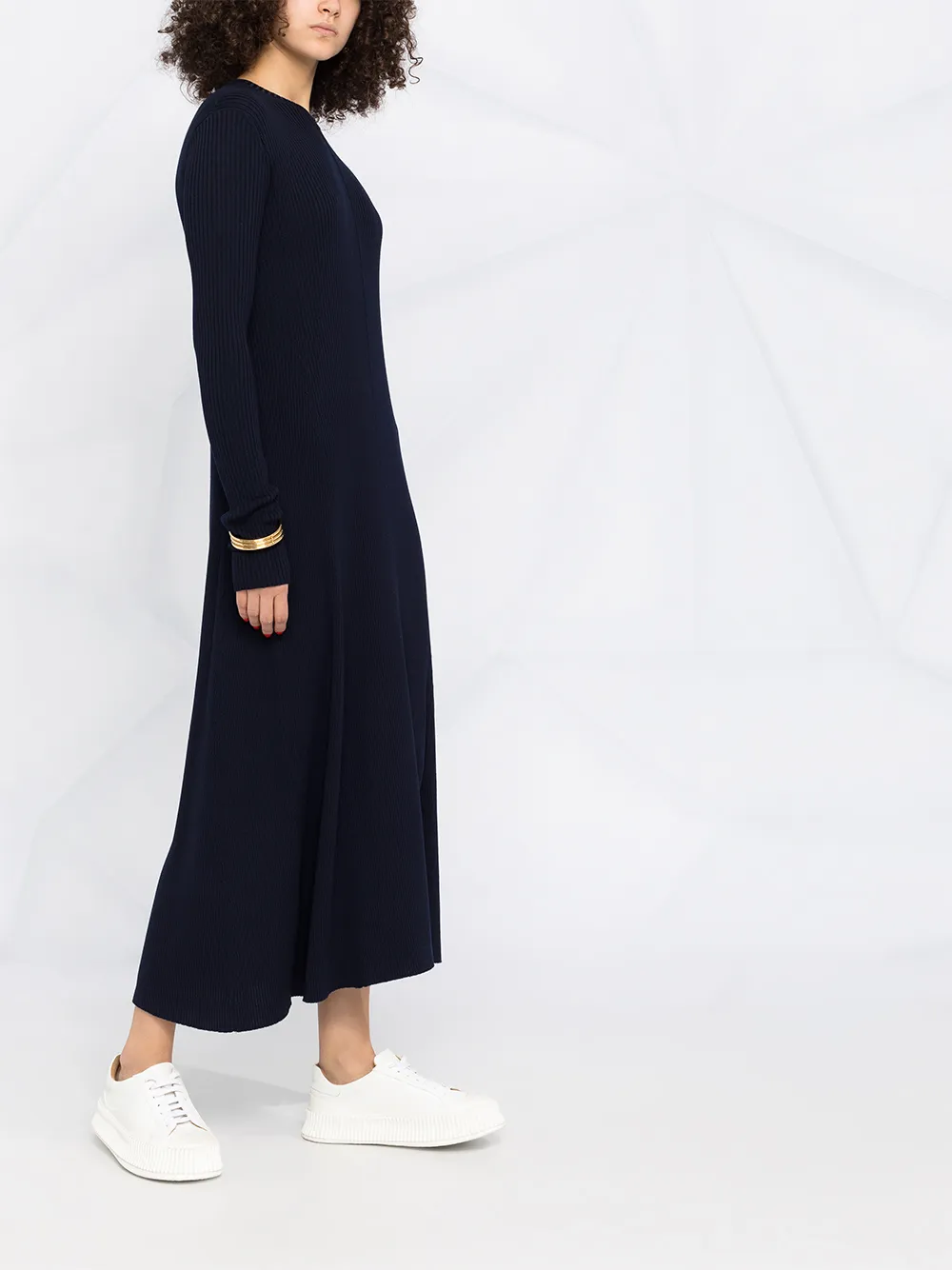 фото Jil sander платье макси в рубчик