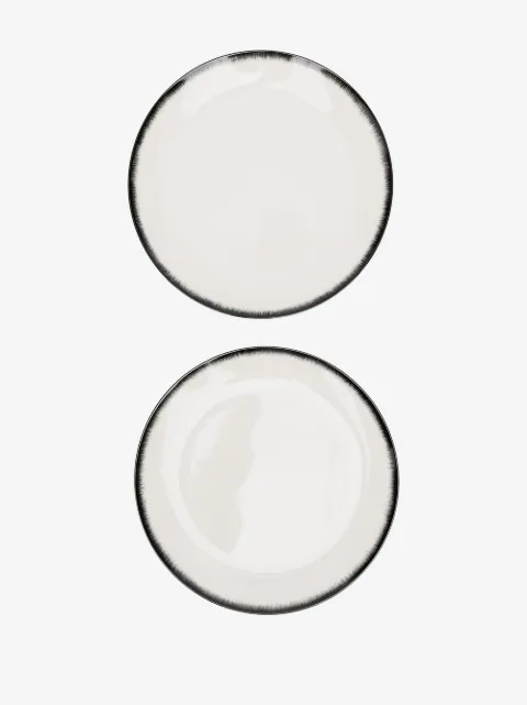 Ann Demeulemeester X Serax shadow-trim porcelain plate set