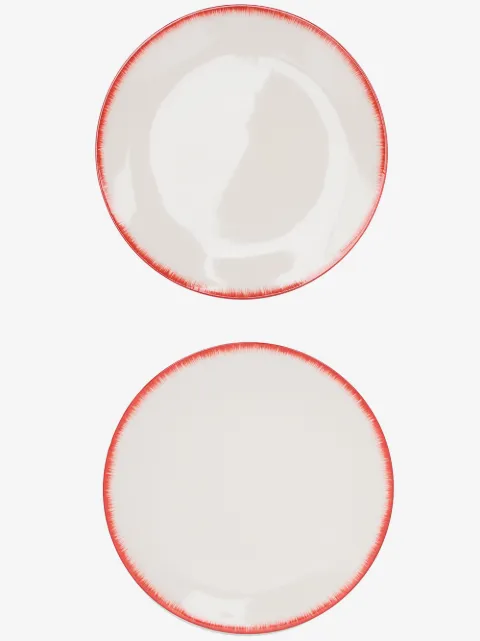 Ann Demeulemeester X Serax set of two porcelain contrast rim plates