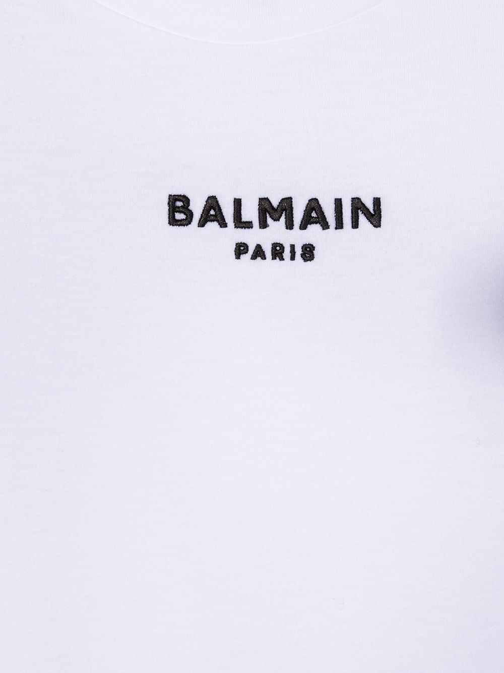 Shop Balmain Teen Logo Embroidered T-shirt In White