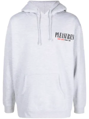 pleasures logo hoodie