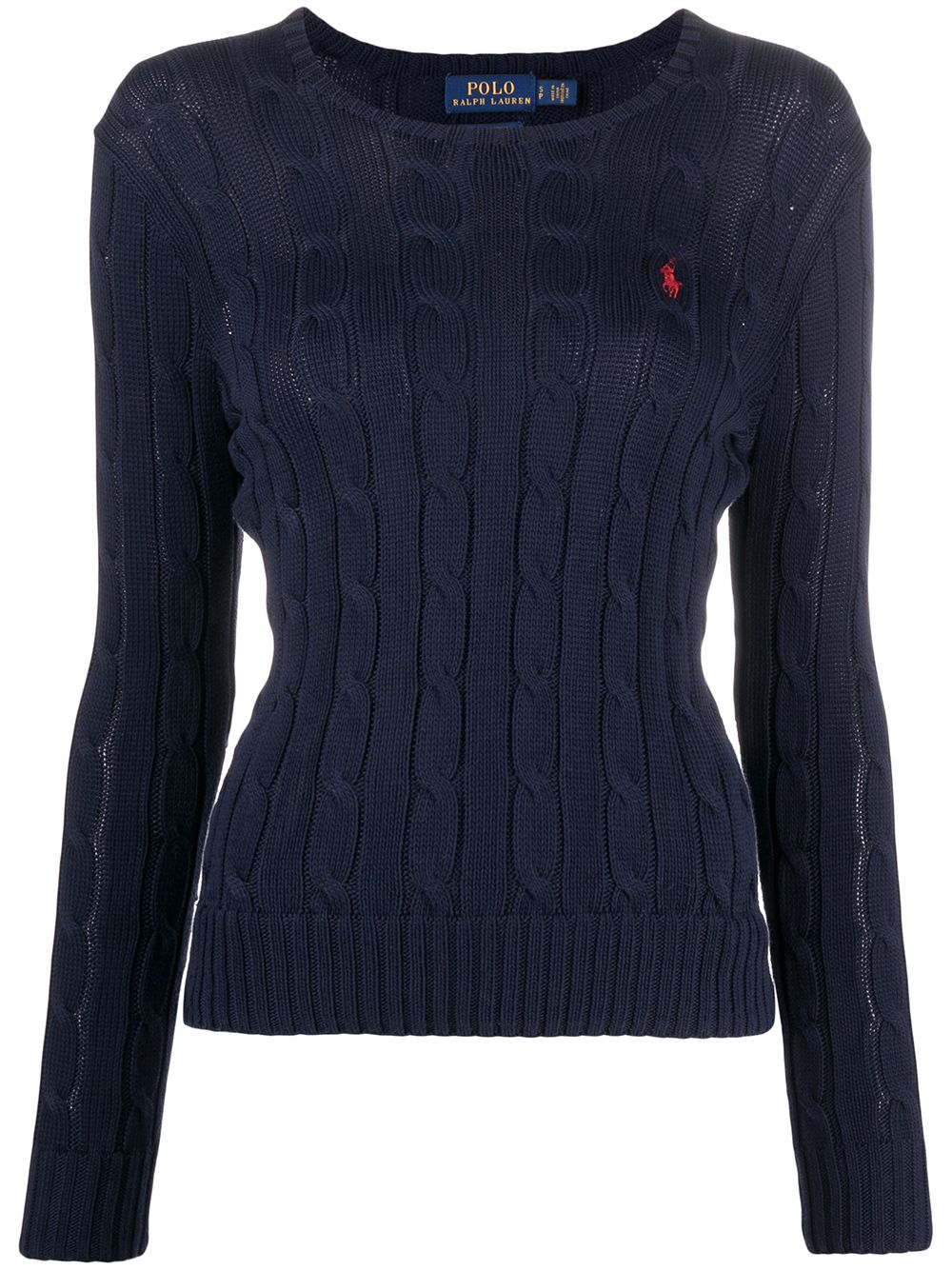 Polo Ralph Lauren Embroidered Logo cable-knit Jumper - Farfetch