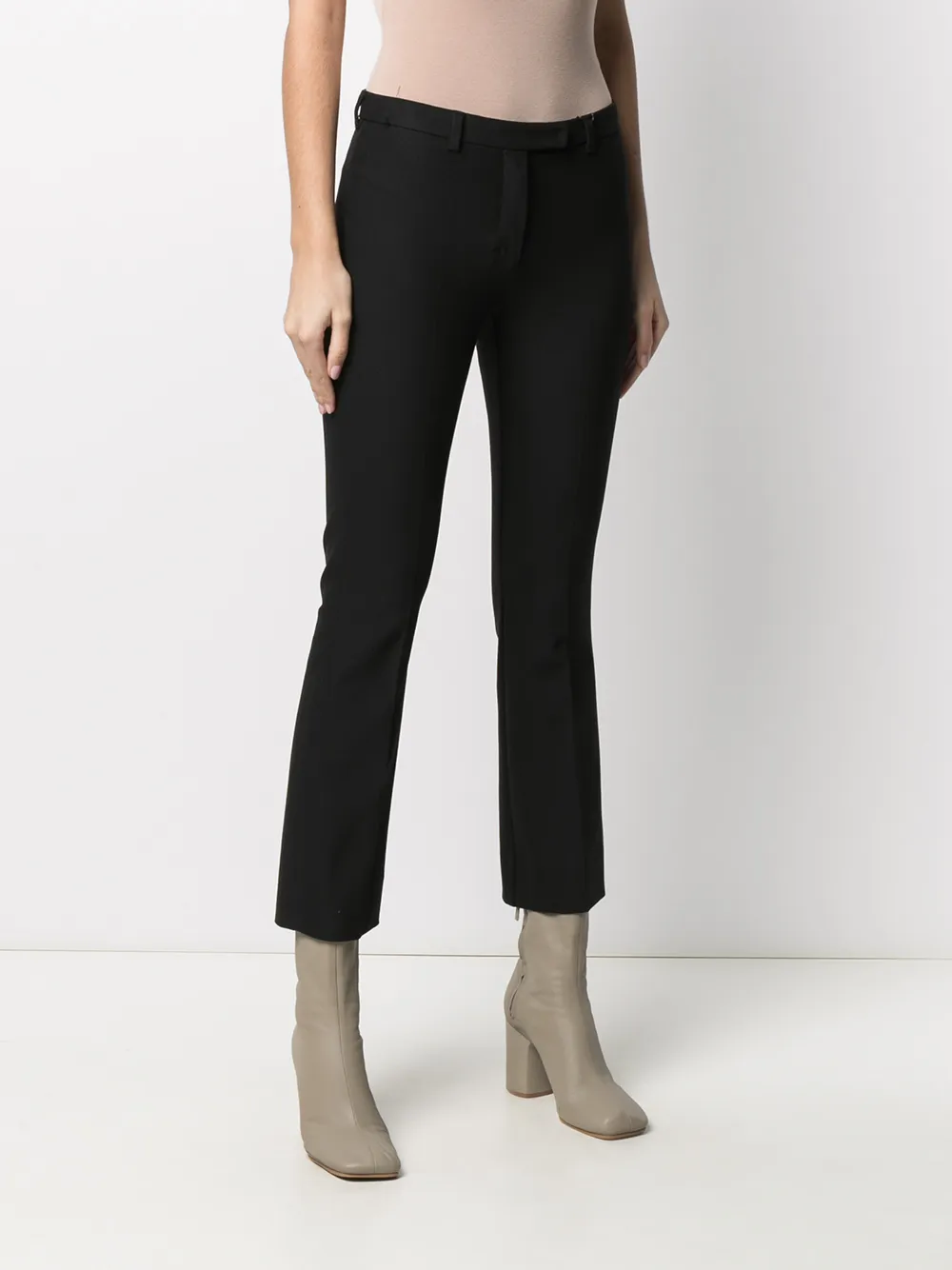 Shop 's Max Mara Cropped Straight-leg Trousers In Black