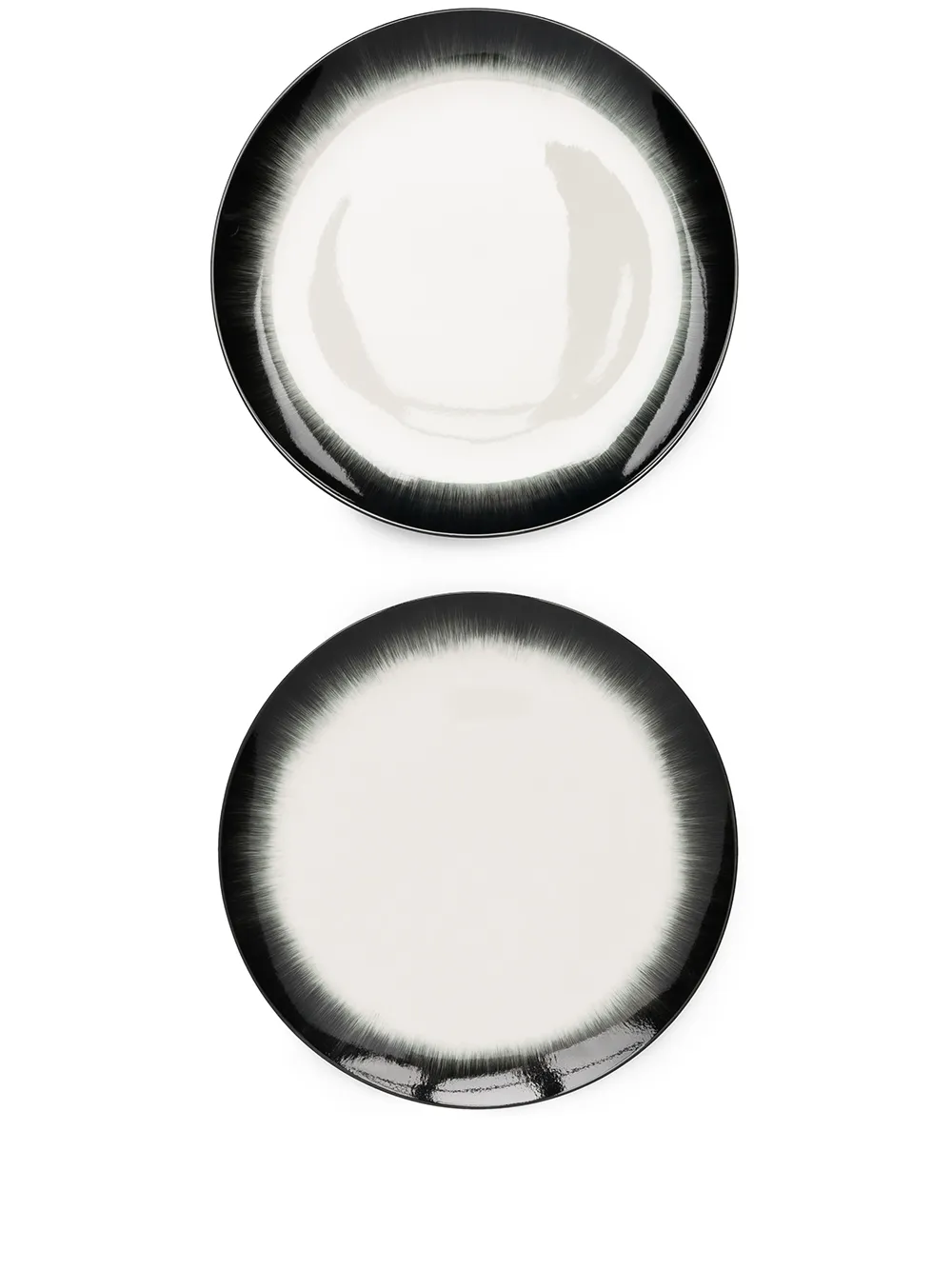 Ann Deumelemeester X Serax Set Of Two Ceramic Plates In White