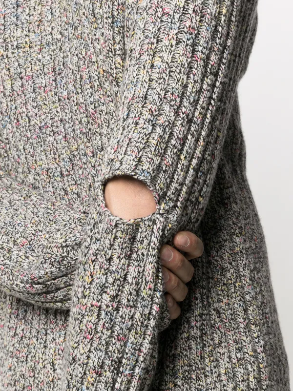 Helmut Lang Ribbed Speckle Knit Jumper | Black | FARFETCH BH