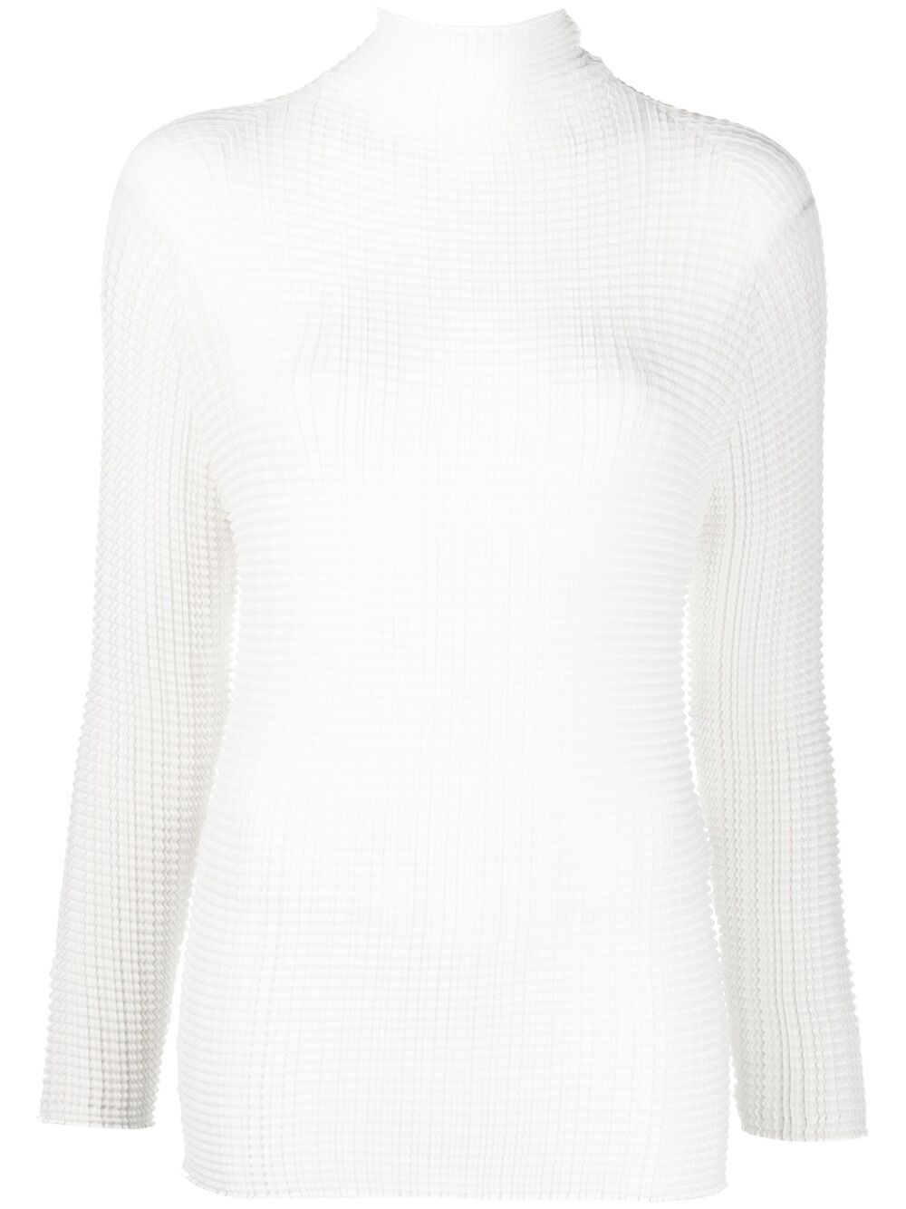 Issey Miyake Plissé Fitted-blouse In White