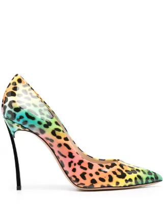 rainbow leopard print heels