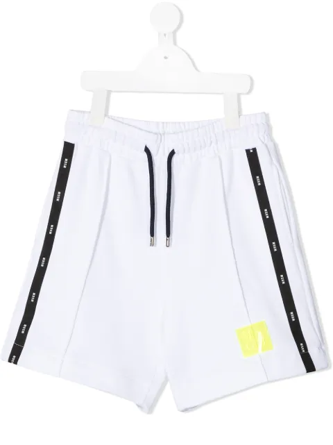 MSGM Kids logo stripe track shorts