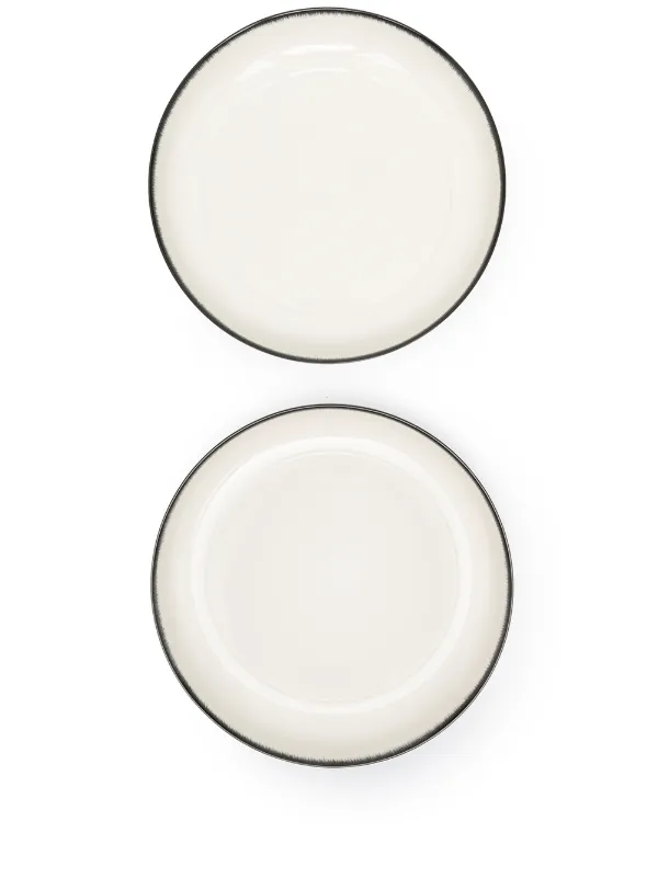 Ann Demeulemeester X Serax Set Of Two Ceramic High Plates | White