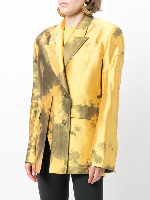 yellow silk blazer