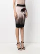 Alexander McQueen rose motif pencil skirt