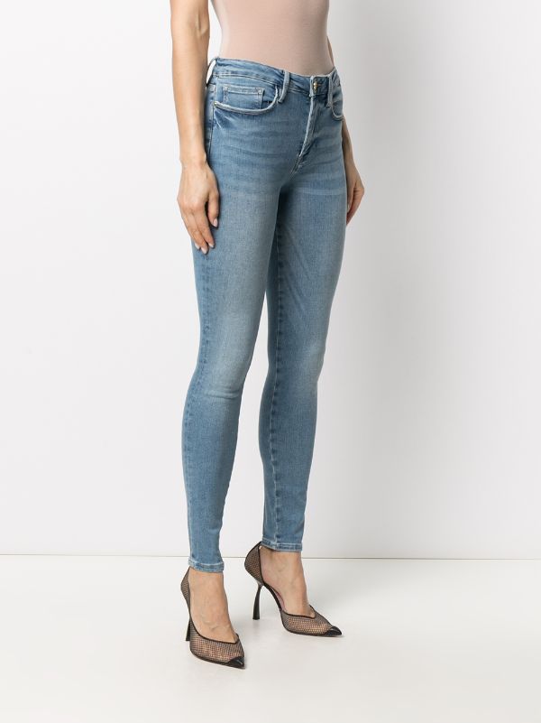 FRAME Denim Womens Size 27 Black White Le High Skinny Leopard Print Jeans