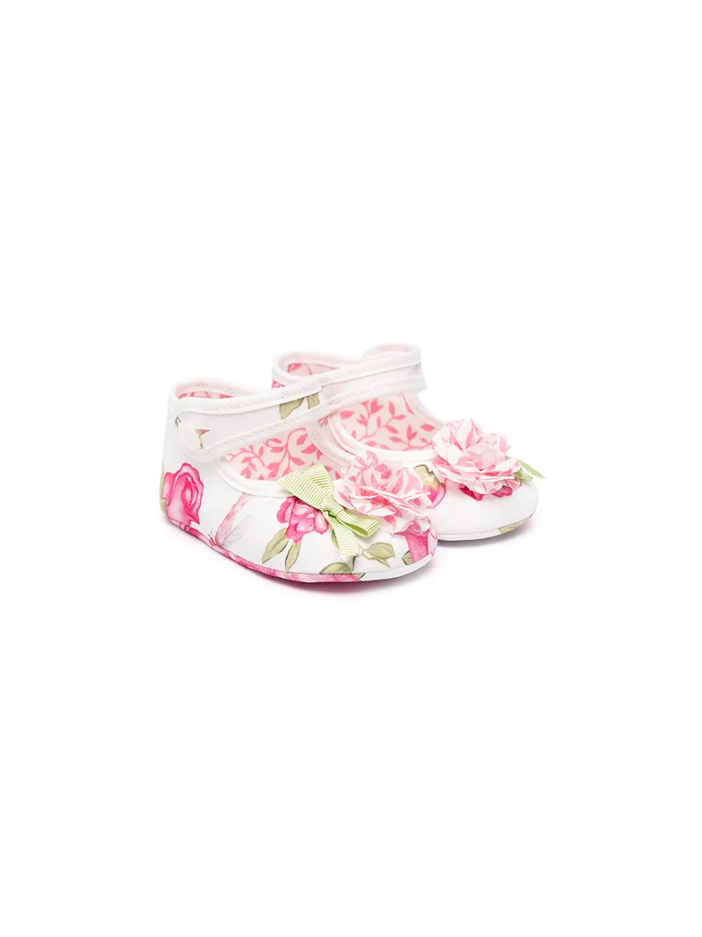 

Monnalisa zapatillas con estampado floral - Blanco