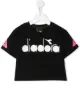 Image 1 of Diadora Junior logo print panelled cropped T-shirt