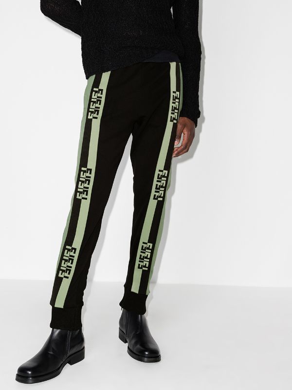 fendi logo tape track pants