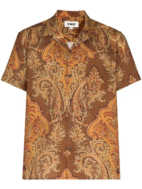 Shop YMC Malick paisley-print shirt 