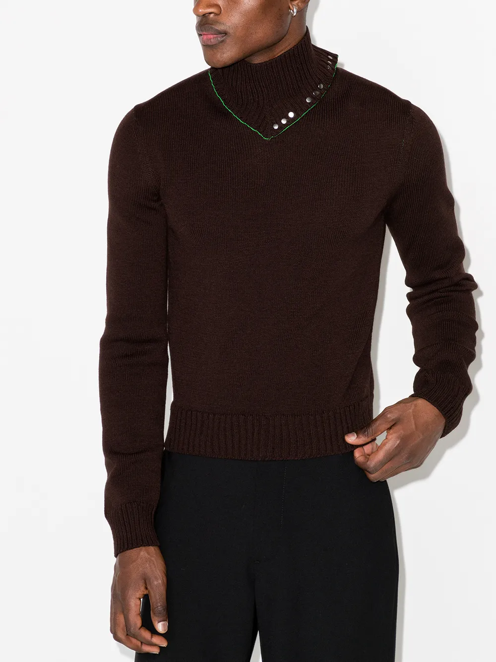 Image 2 of Bottega Veneta buttoned roll neck jumper
