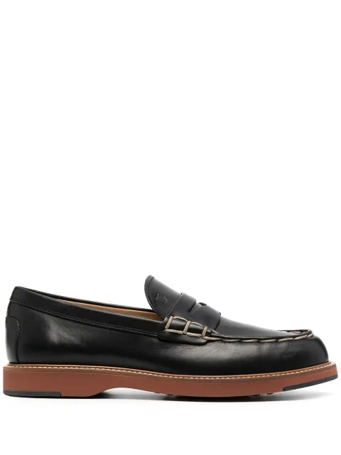 Tod's contrast stitching chunky sole loafers