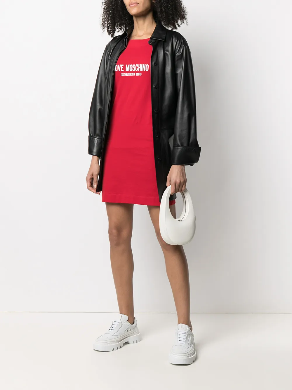 фото Love moschino платье-футболка с логотипом