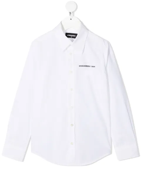 DSQUARED2 KIDS logo-print cotton shirt