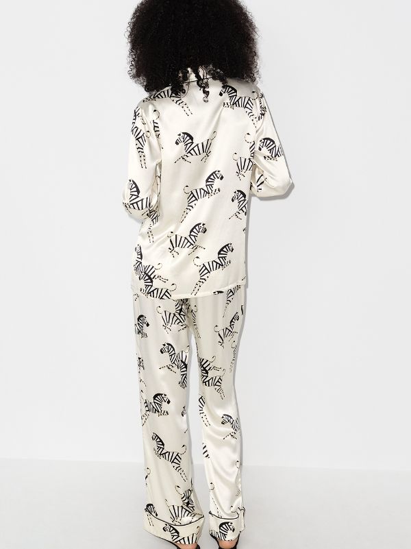 registreren Verklaring vuurwerk Olivia Von Halle Zebra Print Silk Pajama Set - Farfetch