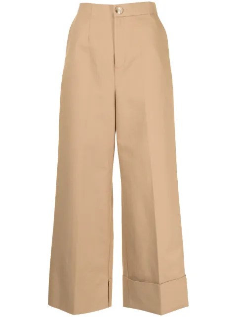 wide-leg cotton trousers