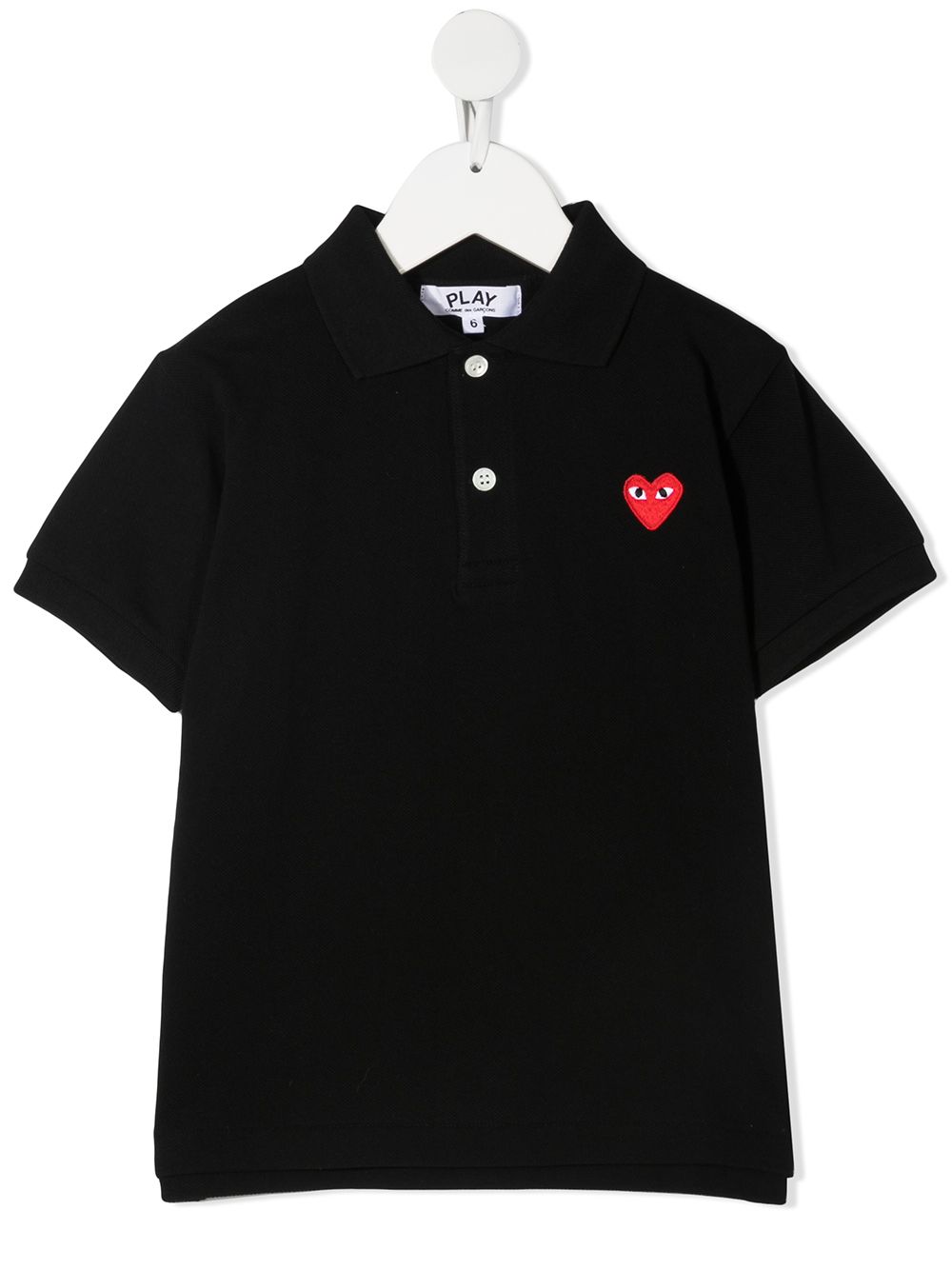 Image 1 of Comme Des Garçons Play Kids heart logo patch polo shirt