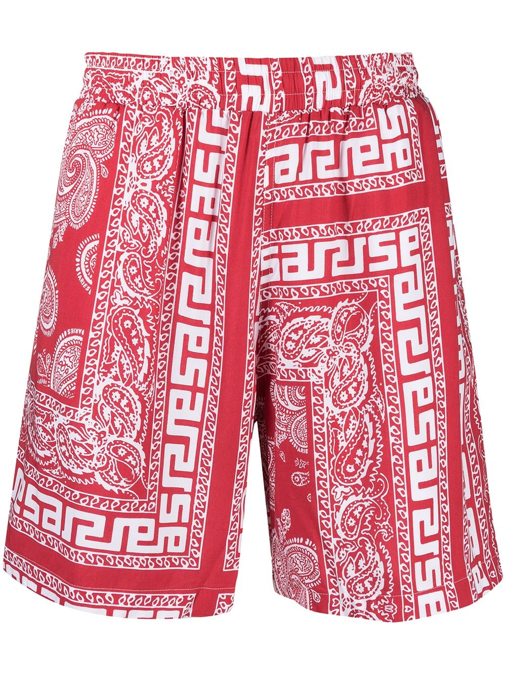 

Aries shorts de playa con estampado de cachemira - Rojo