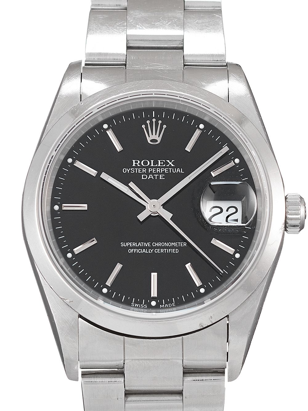 фото Rolex наручные часы oyster perpetual date pre-owned 34 мм 1998-го года