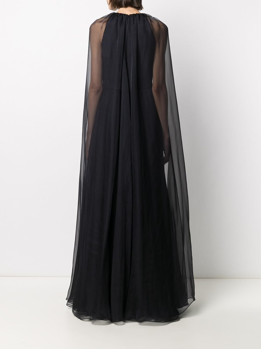 Alexander McQueen cape-detail Flared Evening Dress - Farfetch