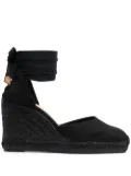 Castañer tonal wedge-heeled espadrille with ankle ties - Black