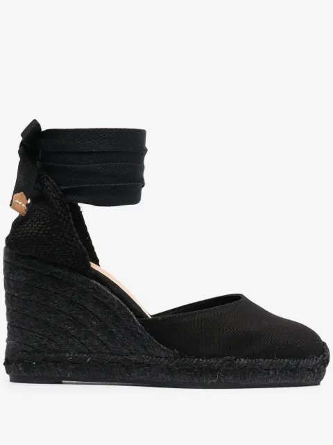 Castañer tonal wedge-heeled espadrille with ankle ties