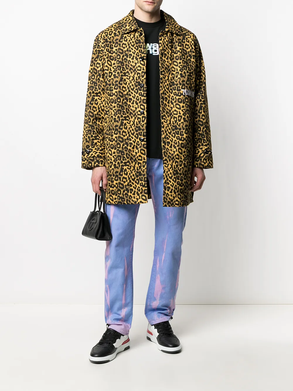 фото Pleasures однобортное пальто с леопардовым принтом