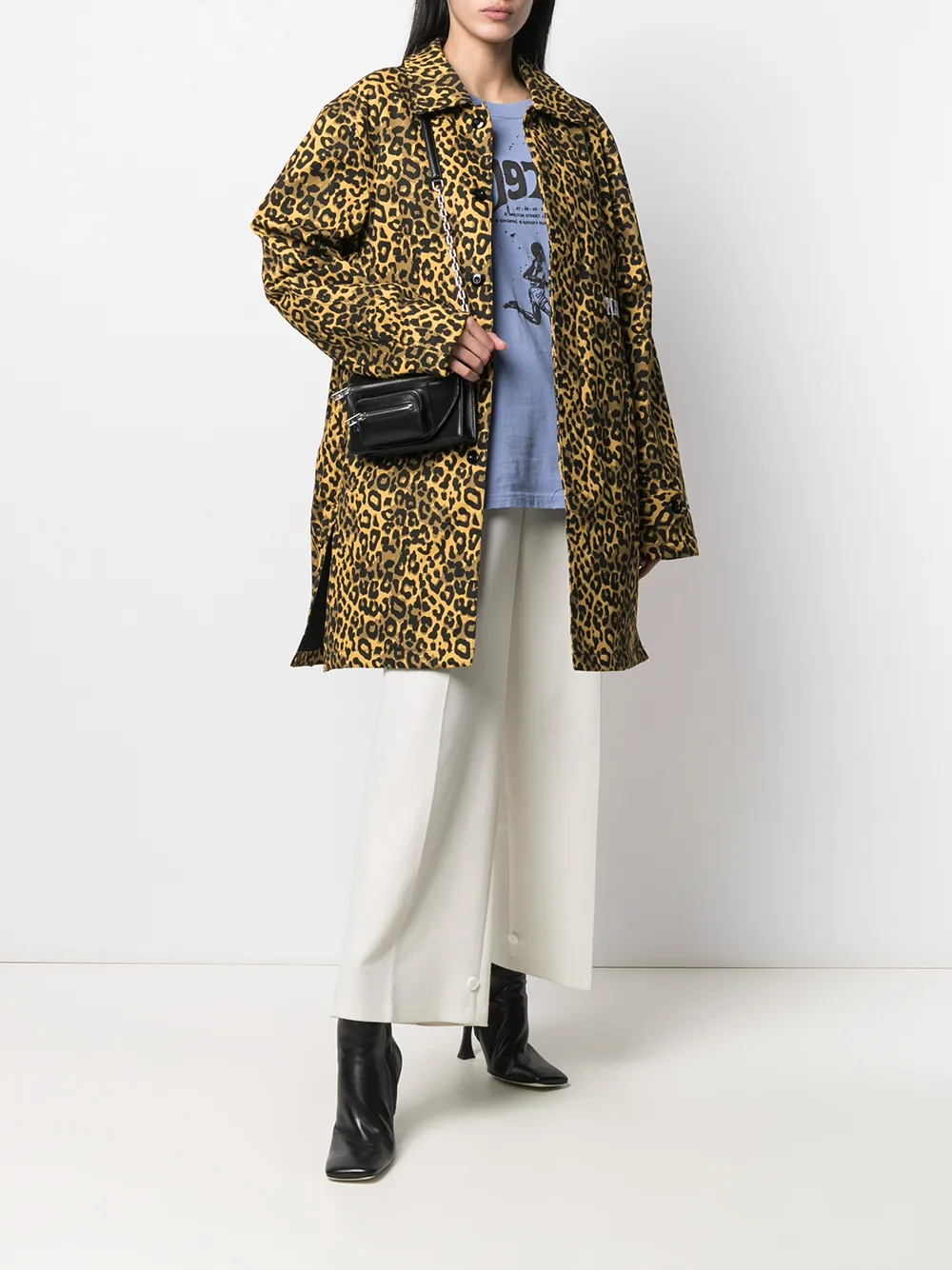 фото Pleasures однобортное пальто с леопардовым принтом