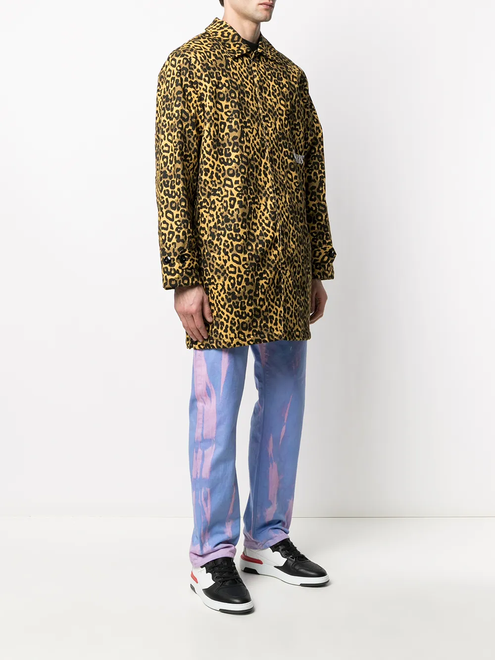 фото Pleasures однобортное пальто с леопардовым принтом