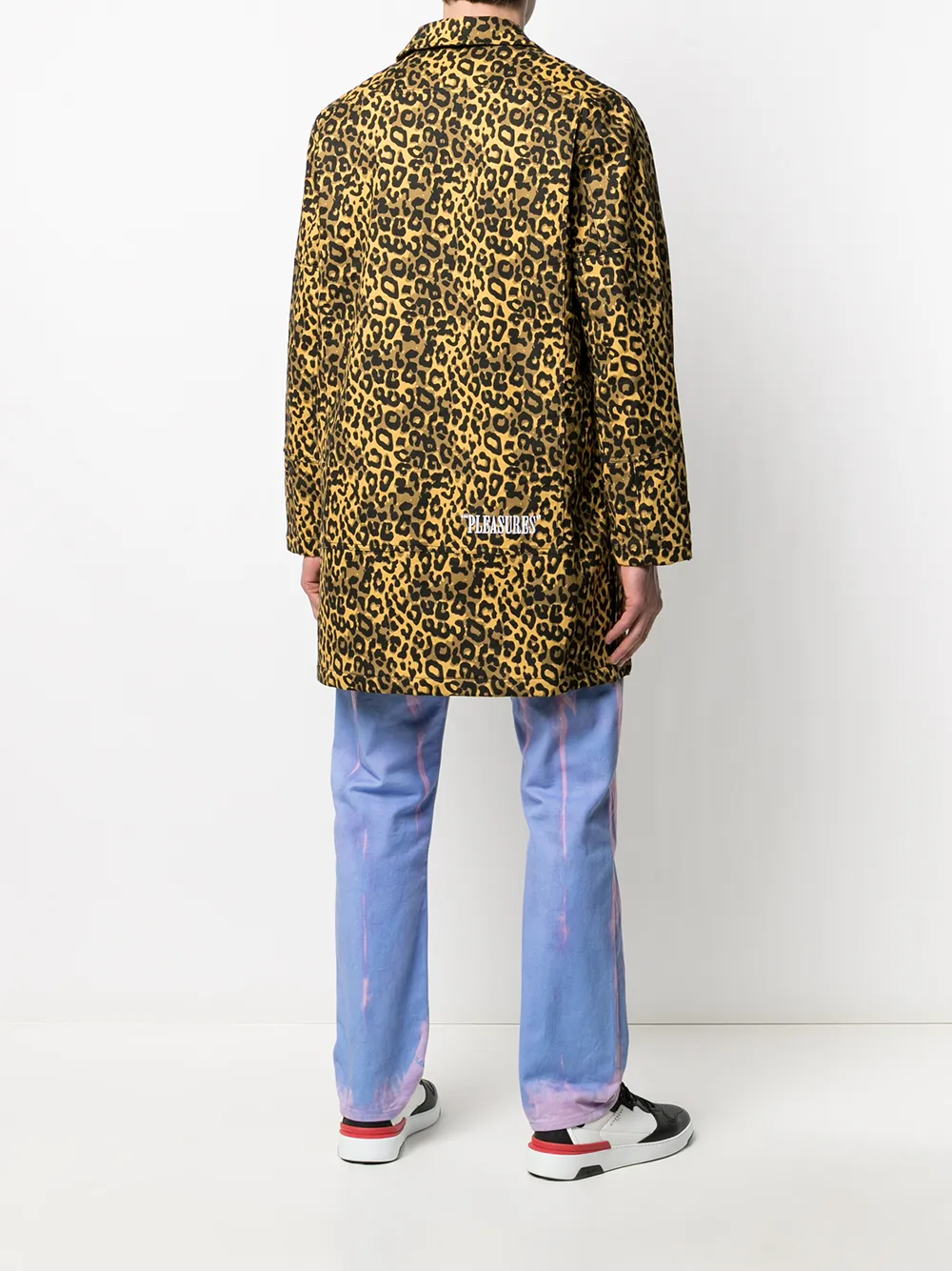 фото Pleasures однобортное пальто с леопардовым принтом
