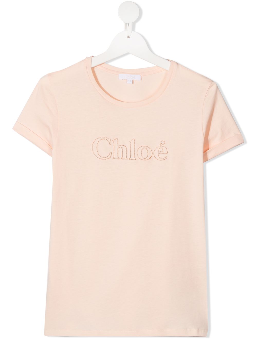 фото Chloé kids футболка с вышитым логотипом